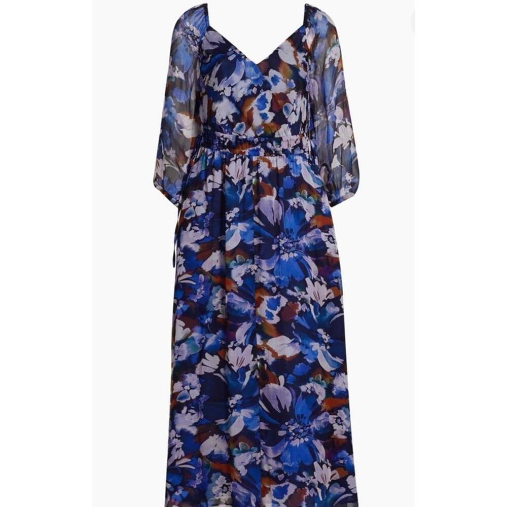 $267 Derek Lam 10 Crosby Women's V-Neck Floral Maxi Dress Size 4 - Picture 6 of 15